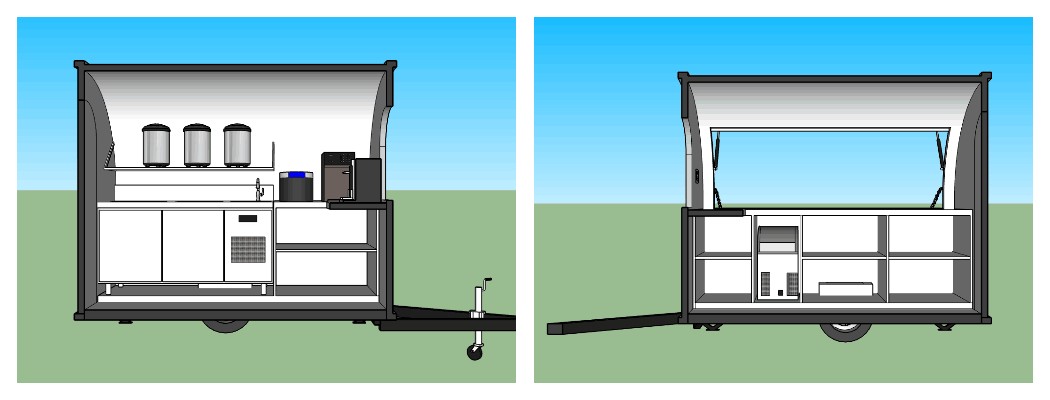mobile boba tea cart design